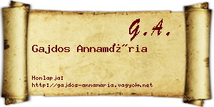Gajdos Annamária névjegykártya