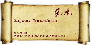 Gajdos Annamária névjegykártya